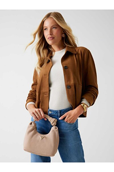 Guess Isotta Genuine Leather Mini Hobo Bag