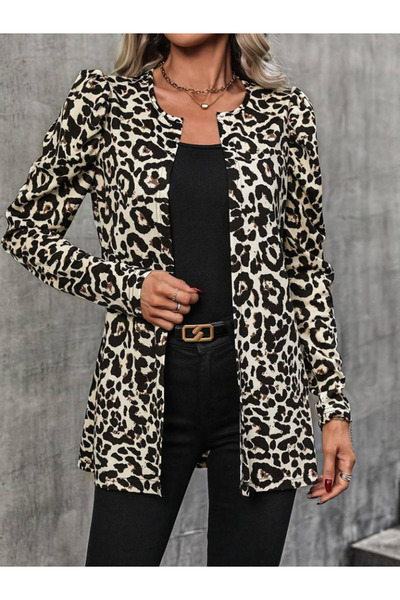 buğrahayalin Women's Long Sleeve Forehead Shoulder Open Front Ribbon Diver Jacket