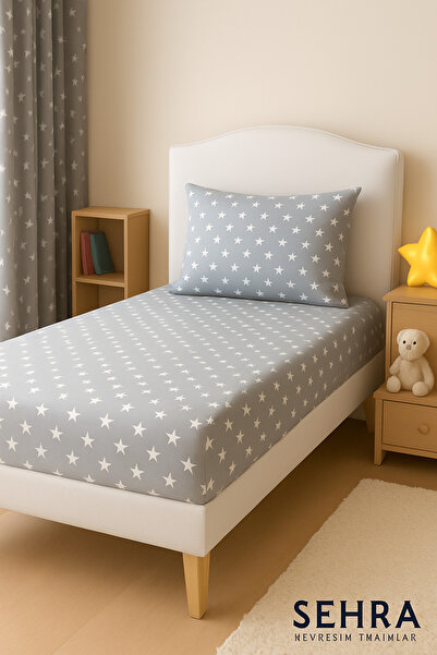 sehra Single Cotton Fitted Sheet + 1 Pillowcase Set Quality Durable Children's Pattern Set