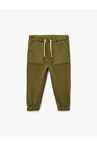 Koton Beli Lace-Up Jogger Sweatpants with Pocket Detail