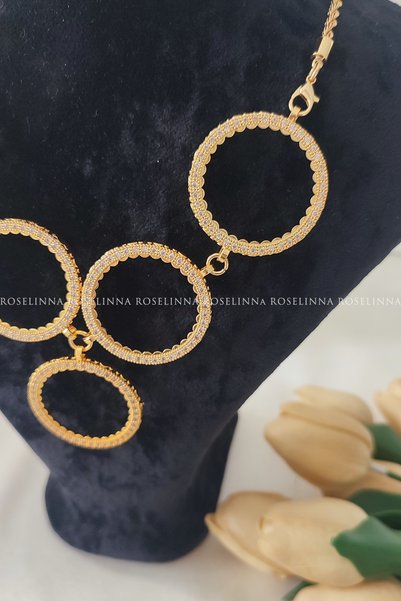 ROSELİNNA 5 Full Gold Necklaces, 5 Republic Necklaces, Five-In-One Necklace, Five-In-One Necklace |   Classic Model