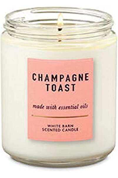 White Barn شمعة معطرة بفتيلة واحدة من Bath & Body Works - لون الشمبانيا (قد ت...