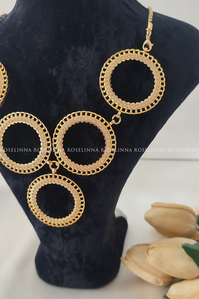 ROSELİNNA 5 Tam Altınlı Kolye, 5 Cumhuriyetli Kolye, Beşibirlik Kolye, Beşi B...