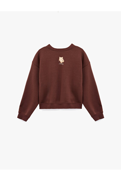 Koton επένδυση fleece Φούτερ με μακρύ μανίκι με κέντημα γάτας oversized