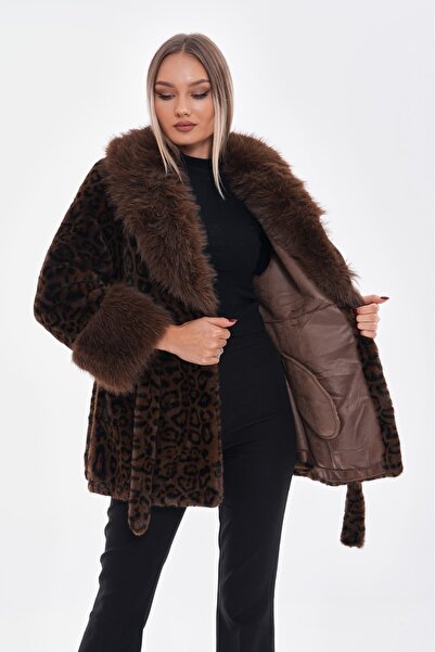 Marjinal Kadın İthal Angora Kaban Kuşaklı Cepli