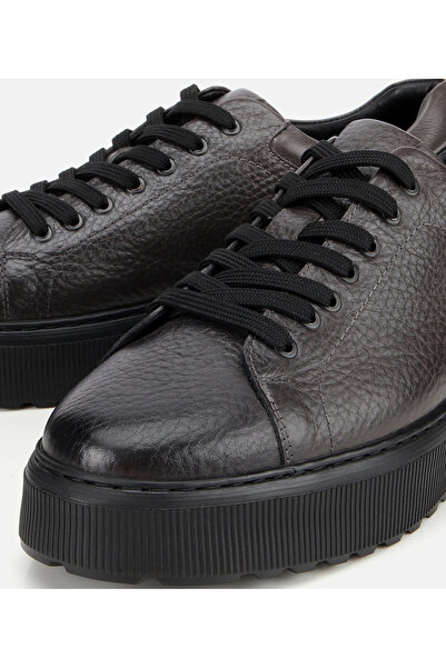 Hotiç Erkek Deri Gri Kalın Tabanlı Spor Ayakkabı