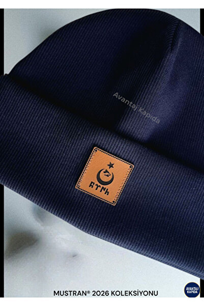 Mustran Дорослий турецький письмовий берет із зіркою та півмісяцем, шкіряною етикеткою, унісекс, бавовняний рибана – Національна серія