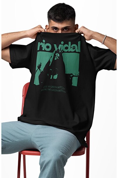 Fuddy Moda تي شيرت مطبوع للجنسين من ريو فيدال، تي شيرت كبير الحجم ذو طابع موسيقي برقبة دائرية