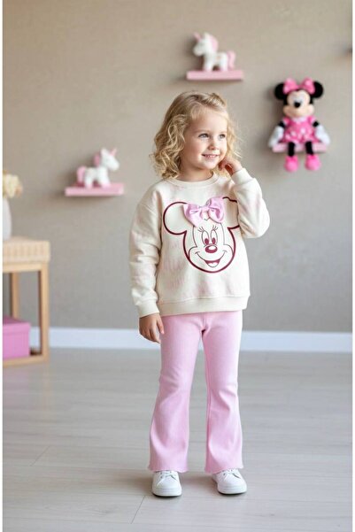 Pinkitokids Ribbon Detailed Girls' Sweatshirt and Leggings Set