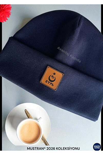 Mustran Дорослий турецький письмовий берет із зіркою та півмісяцем, шкіряною етикеткою, унісекс, бавовняний рибана – Національна серія