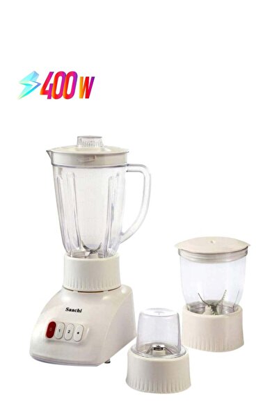 Sachi 3-in-1 Tabletop Blender & Juicer with Unbreakable Jar 400 W NL-BL-4379 White