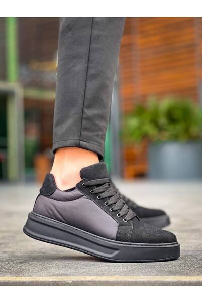 NEST GROUP Kb-046 Kuback Black Parachute Black High Sole Casual Sneakers