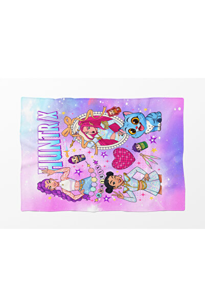 Erays Home Huntrix Anime Design Fleece Blanket TV Blanket Girl's Blanket