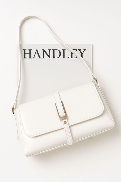 Handley حقيبة كتف وحقيبة يد فاخرة من الجلد اللامع مع تفاصيل مشبك أنيقة