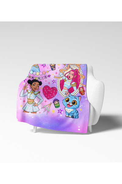 Erays Home Huntrix Anime Design Fleece Blanket TV Blanket Girl's Blanket