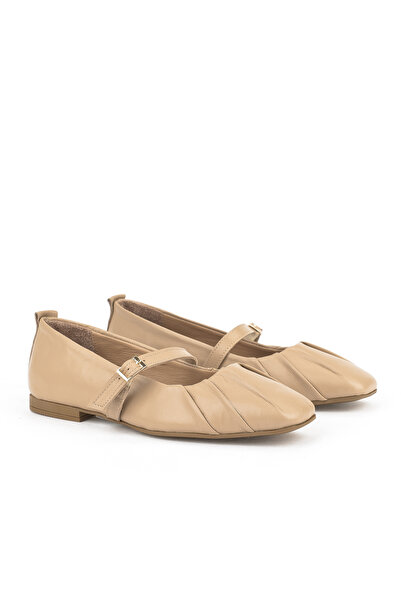Ziya , Women's Genuine Leather Ballerinas 1531054Z3436 Tan