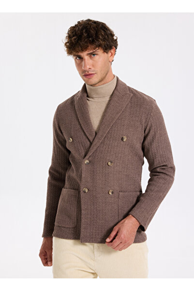 Fabrika Vizon Erkek Slim Fit Balıksırtı Ceket F5WM-CKT 2339