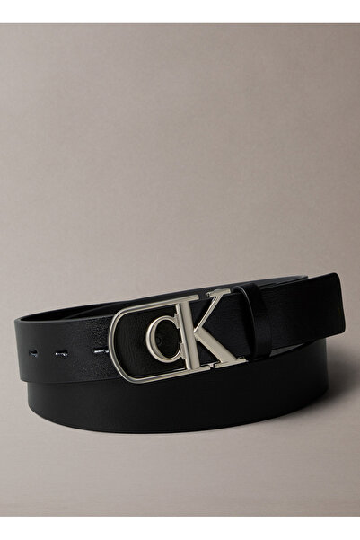Calvin Klein Erkek Kemer CURVE MONOGRAM BUCKLE 32MM ADJ