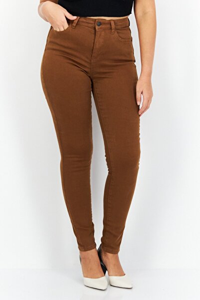 Esprit Women Skinny Fit Plain Stretchable 30 Length Jeans, Brown