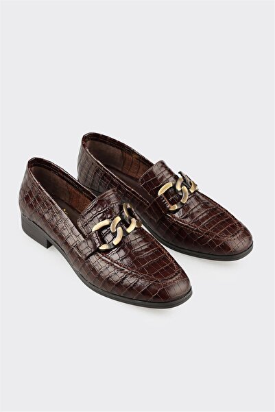 Elle Shoes Kahve Deri Kadın Günlük Ayakkabı