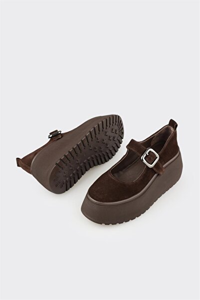 Elle Shoes Kahve Deri Kadın Topuklu Ayakkabı