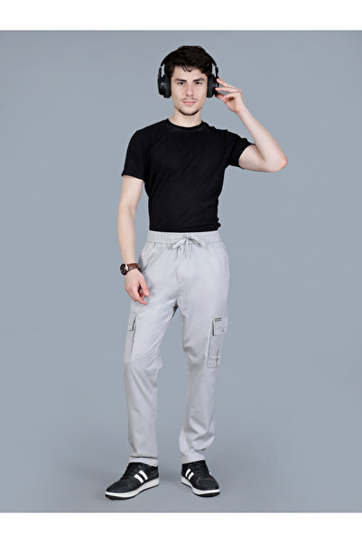 Fort Collins By Styli Men Solid Cargo Pants with Drawstring