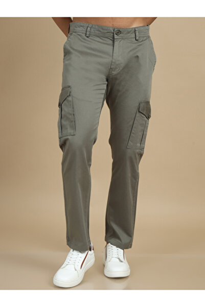Bushirt By Styli Men Green Smart Slim Fit Cargo Pants