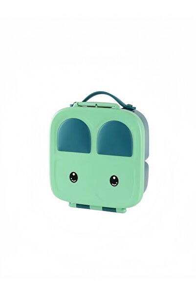 XIUWOO Children's Food Bowl Lunch Box Set Portable Tableware-Green