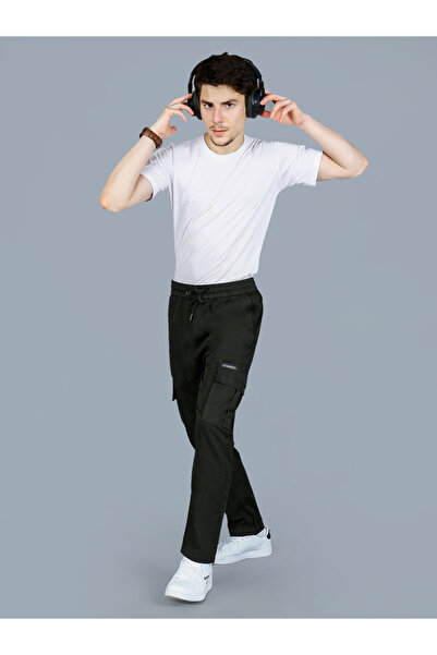 Fort Collins By Styli Men Solid Cargo Pants with Drawstring