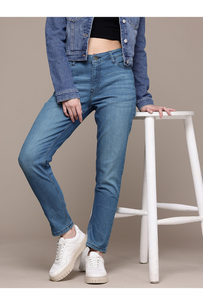 Freehand By Styli Women Mid Rise Slim Fit Solid Jeans
