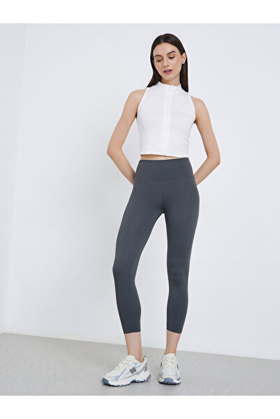 Take Two By Styli Grey Plain Crop Leggings