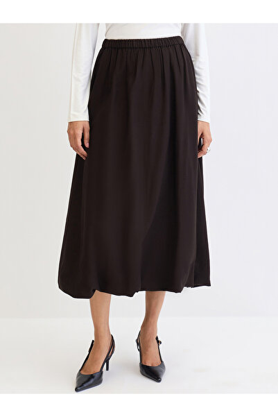 Femmella By Styli Black Bubble Hem Midi Skirt