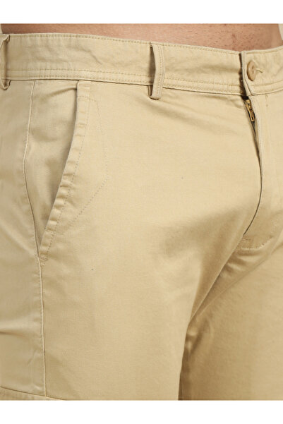 Bushirt By Styli Men Beige Smart Slim Fit Cargo Pants