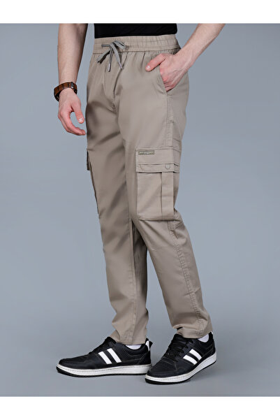Fort Collins By Styli Men Solid Cargo Pants with Drawstring