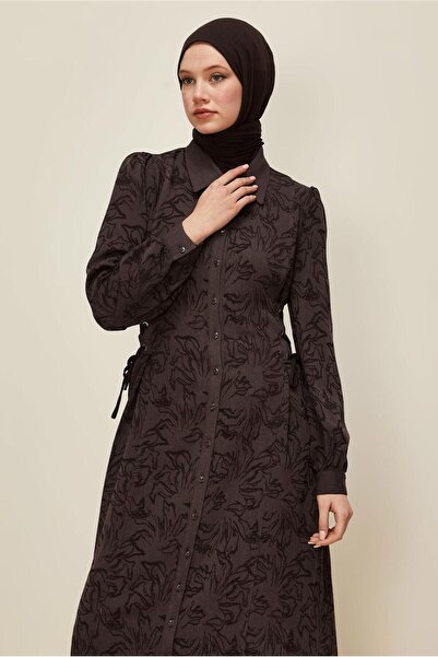 Alvina Shirt Collar Jacquard Dress 46122
