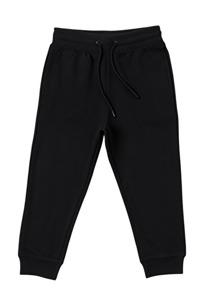 Victor and Jane By Styli Boys Black French Terry Joggers with Drawstring