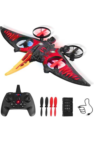 VUITTOX طائرة ديناصور يتم التحكم بها عن بُعد بتردد 2.4 جيجاهرتز مع ضوء ليلي (...