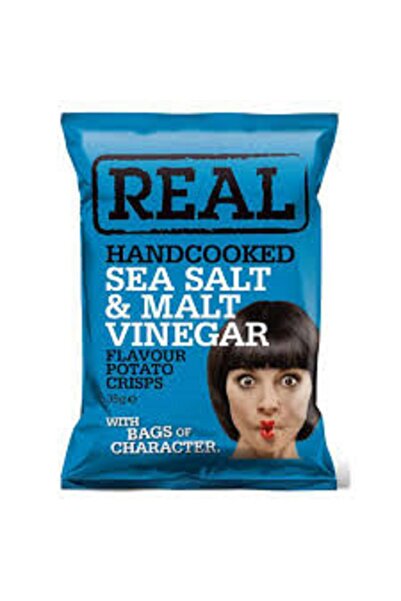 REAL CRISPS ملح وخل 35 جرام × 24