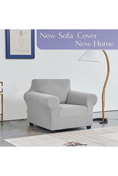 fun zone MTL Single Stretch Sofa Cover Light Grey 90x140cm