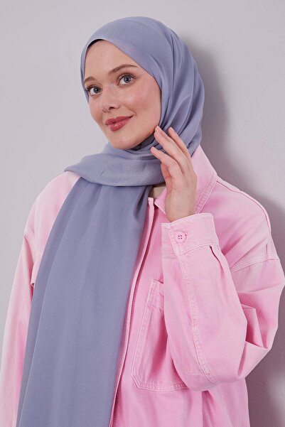 Levidor Gray Plain Purple Shawl