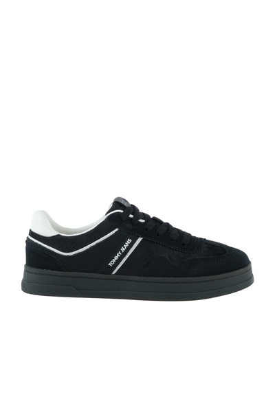 Tommy Hilfiger Kadın The Greenwich Kontrast Detaylı Süet Kort Sneaker - Siyah
