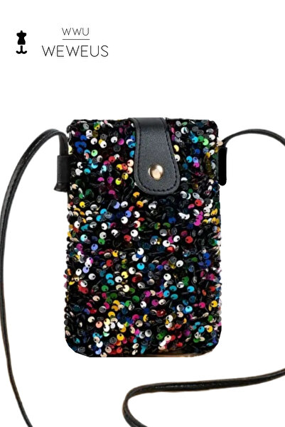 Weweus Premium Kadın Pullu Parlak Renkli Askılı Mini Çanta