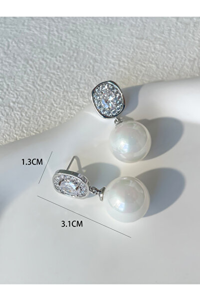 Take Two By Styli Silver Faux Pearl Embellished Earrings