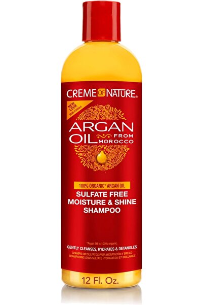 Creme of Nature شامبو مرطب ولمعان بزيت الأرغان خالي من الكبريتات، ينظف بلطف، يرطب ويفك التشابك 354 مل