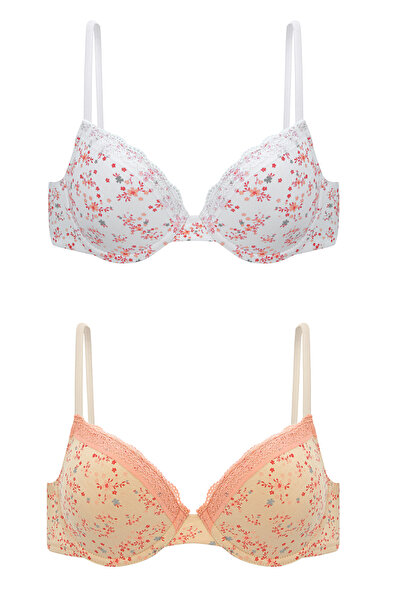 Wonna Alba Cotton Printed Padded Maximum Grip and Seamless Form - 2743 - Ecru Skin