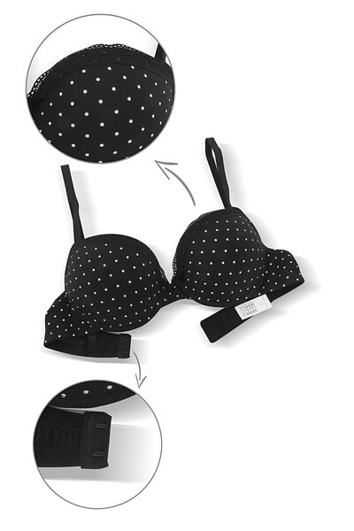 Wonna Alba Памук с принт, подплатен, максимално сцепление и перфектна форма - 2743 - Екру Черно