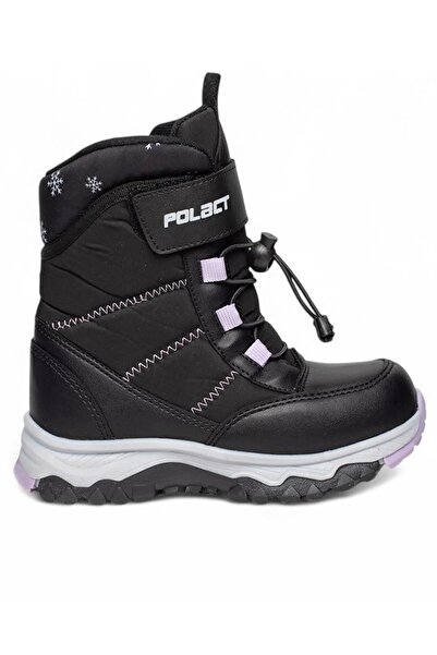 Celira Plc Black Lilac Waterproof Non-Slip Girls' Snow Boots
