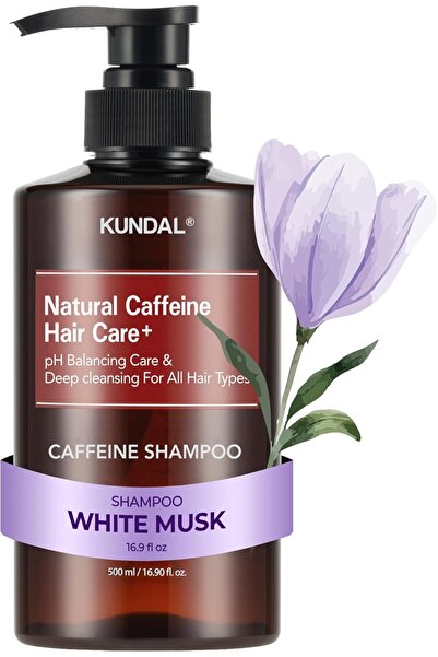 Kundal Caffeine Anti-Hair Loss Shampoo for Scalp Care Deep Cleansing (White M...