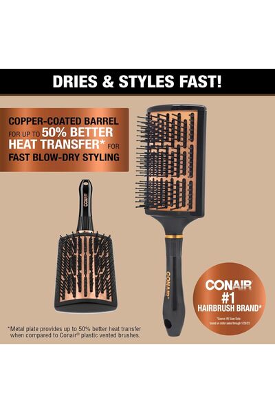 Conair فرشاة تجفيف الشعر السريعة من مجموعة النحاس