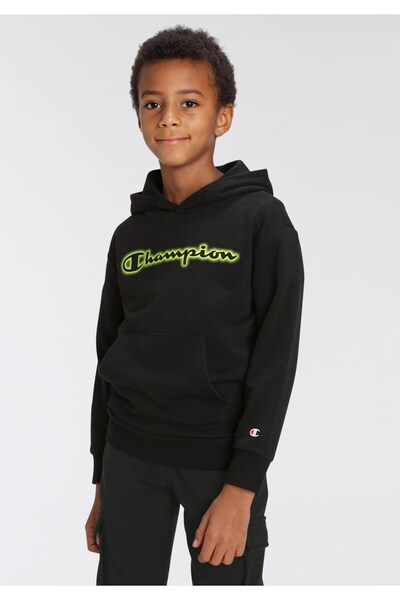 Champion Kids' Spray Hooded Sweatshirt, black